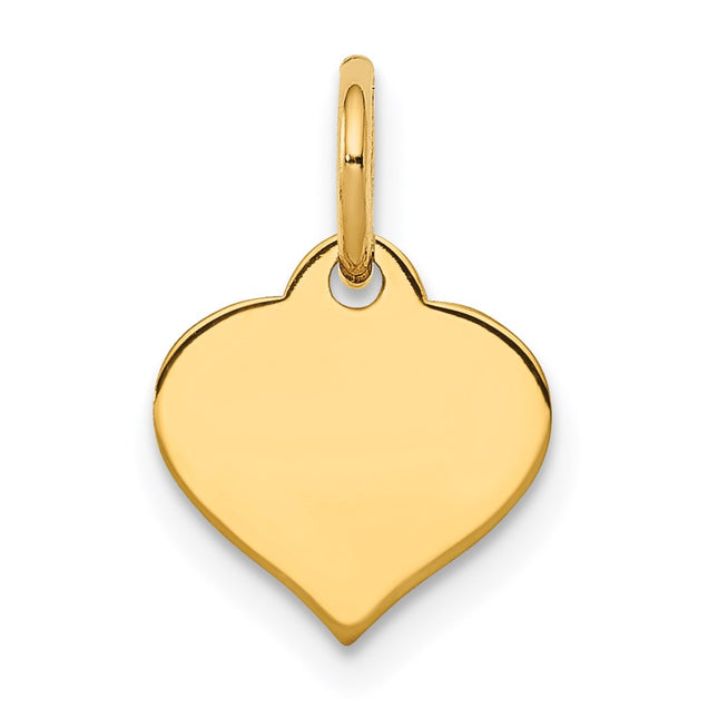 14K Heart Disc Charm, 14 x 10mm (18)