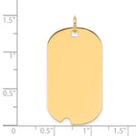 14K Plain .013 Gauge Engravable Dog Tag w/Notch Disc Charm, 37 x 19mm view