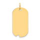 14K Plain .011 Gauge Engravable Dog Tag w/Notch Disc Charm, 28 x 13mm