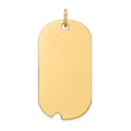 14K Plain .013 Gauge Engravable Dog Tag w/Notch Disc Charm, 33 x 16mm
