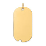 14K Plain .013 Gauge Engravable Dog Tag w/Notch Disc Charm, 33 x 16mm view