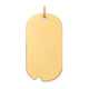 14K Plain .013 Gauge Engravable Dog Tag w/Notch Disc Charm, 33 x 16mm