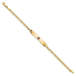 14K Medical Solid Chain/Solid Plate Centered Red Enamel Anchor Link Baby/Child ID Bracelet view