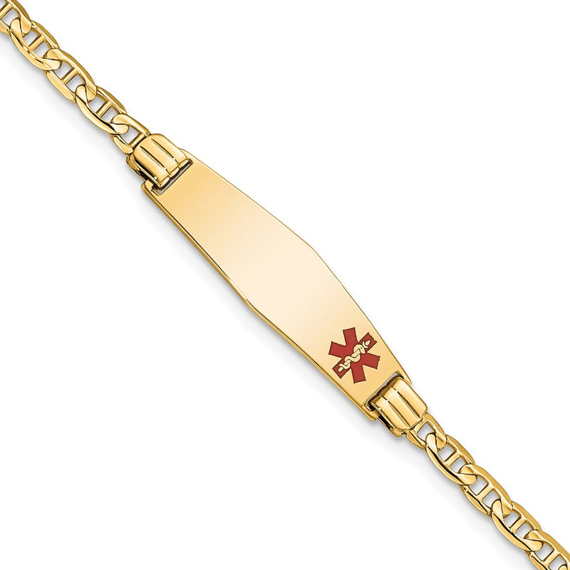 14K gold anchor link anchor ID bracelet