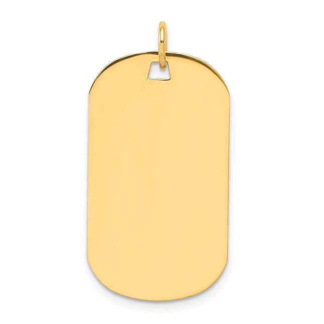 14k Plain .009 Gauge Engraveable Dog Tag Disc Charm, 30 x 16mm