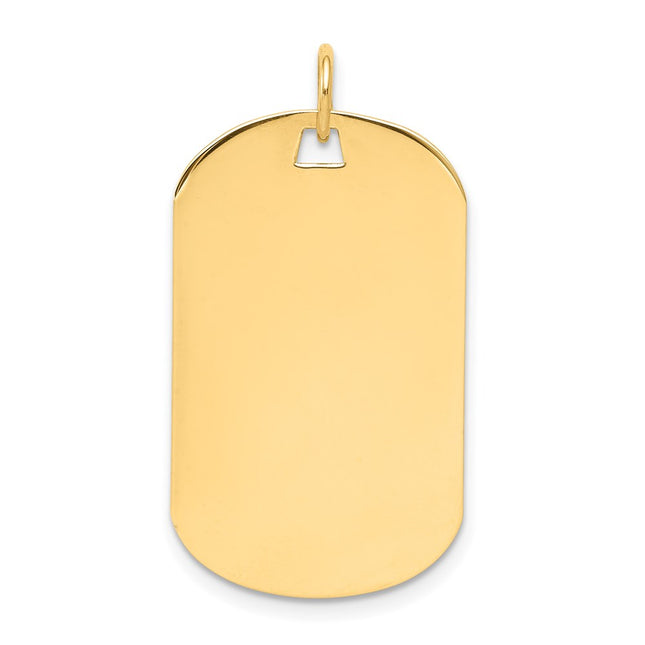 14k Plain .009 Gauge Engraveable Dog Tag Disc Charm, 30 x 17mm