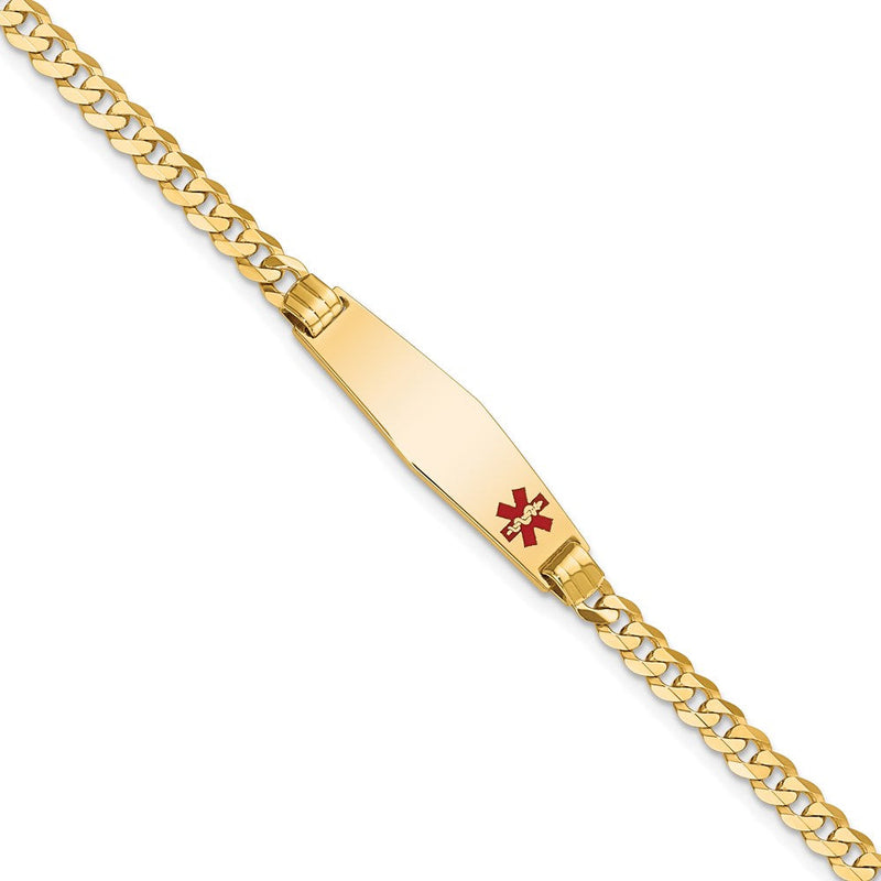14K gold curb link plate ID bracelet