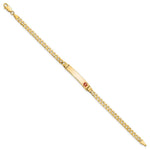 14K Medical Solid Chain/Solid Plate Off-Center Red Enamel Curb Link ID Bracelet, 7 x 5.5mm view