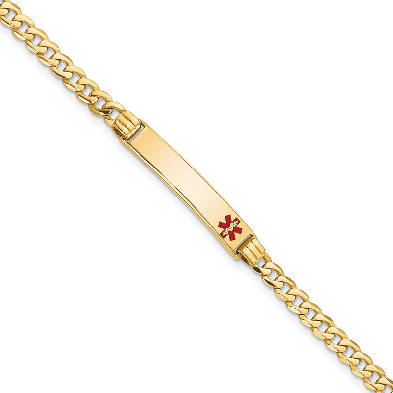 14K gold curb link plate ID bracelet