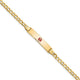 14K Medical Semi-Solid Chain/Solid Plate Centered Red Enamel Cuban Link ID Bracelet, 7 x 5.5mm