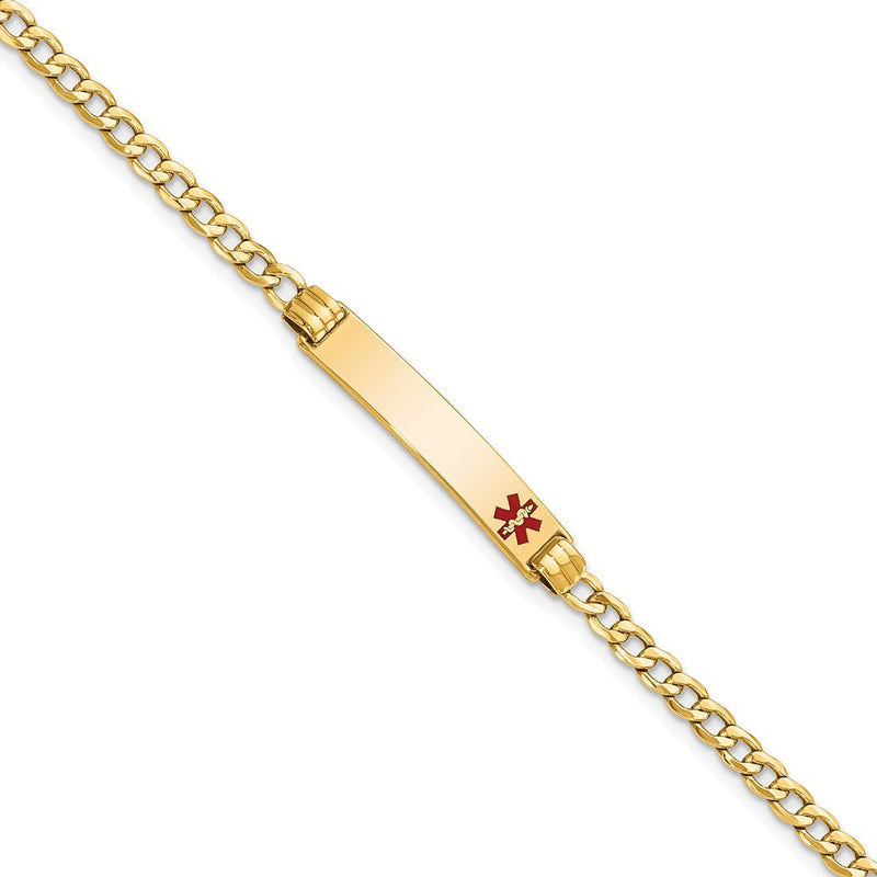 14K gold cuban link plate ID bracelet