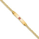 14K Medical Semi-Solid Chain/Solid Plate Centered Red Enamel Anchor Link ID Bracelet