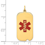 14K Dogtag Red Enameled Medical Jewelry Pendant view