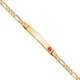 14K Medical Solid Chain/Solid Plate Off-Center Red Enamel Figaro Link7 inch ID Bracelet