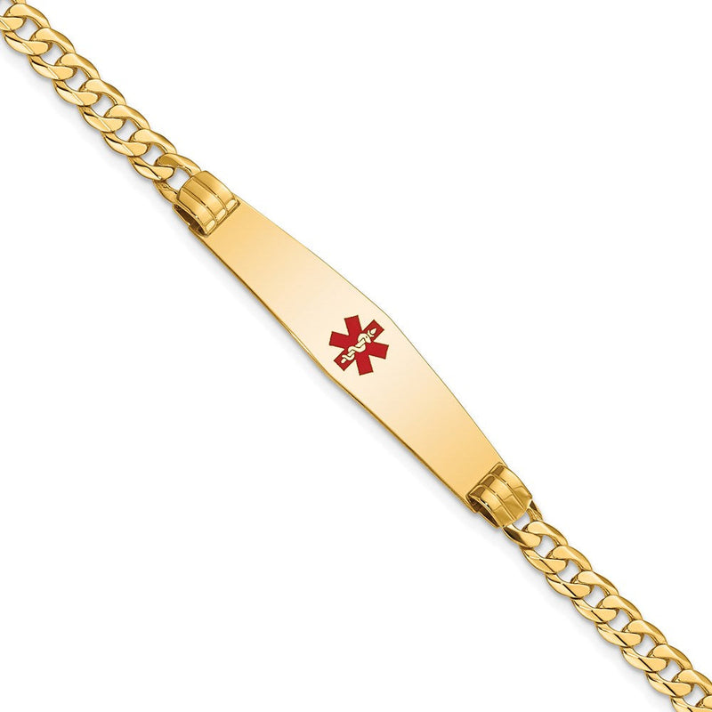 14K gold curb link plate ID bracelet