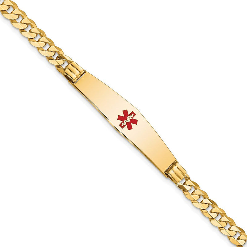 14K gold curb link plate ID bracelet