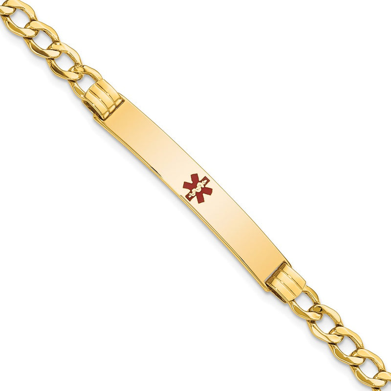 14K gold cuban link plate ID bracelet