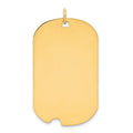 14K Plain .027 Gauge Engravable Dog Tag w/Notch Disc Charm, 39 x 23mm