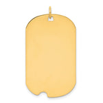 14K Plain .011 Gauge Engravable Dog Tag w/Notch Disc Charm, 39 x 23mm view