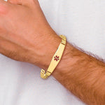 14K Medical Solid Chain/Solid Plate Soft Diamond Shape Centered Red Enamel Curb Link ID Bracelet, 7 x 9.5mm view