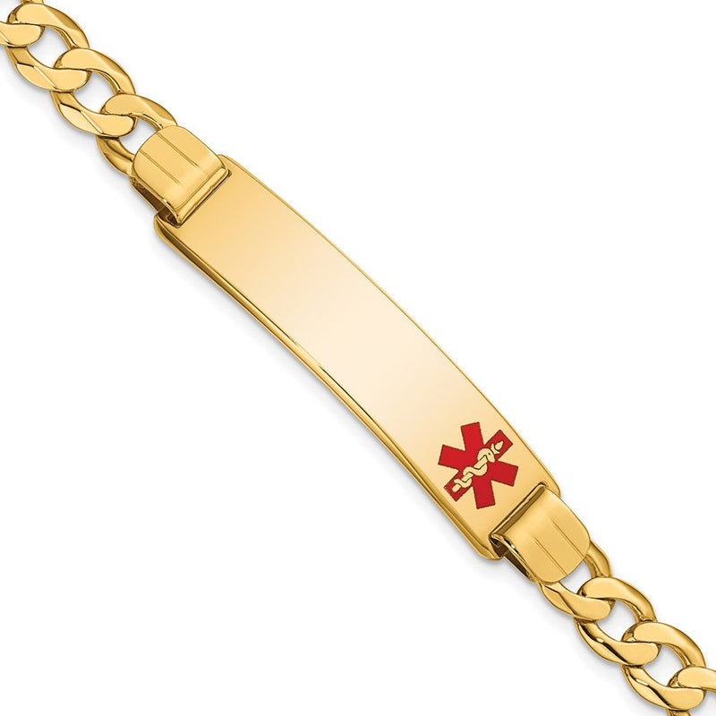 14K gold curb link plate ID bracelet