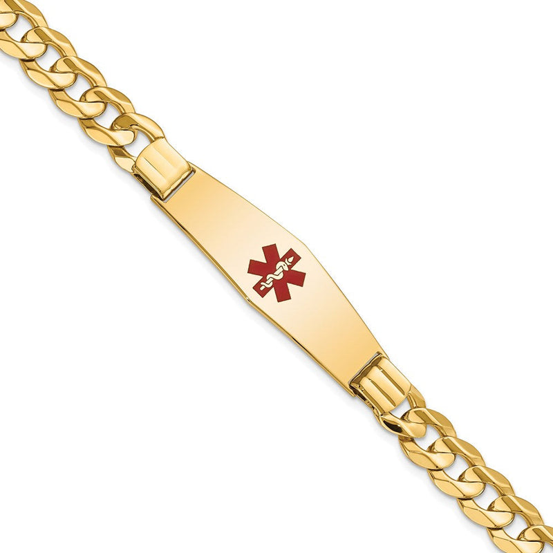 14K gold curb link plate ID bracelet
