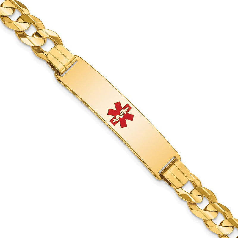 14K gold curb link plate ID bracelet