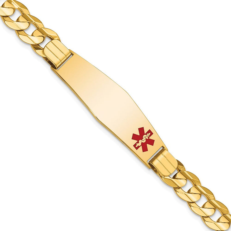 14K gold curb link plate ID bracelet