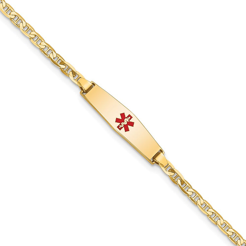 14K gold anchor link anchor ID bracelet