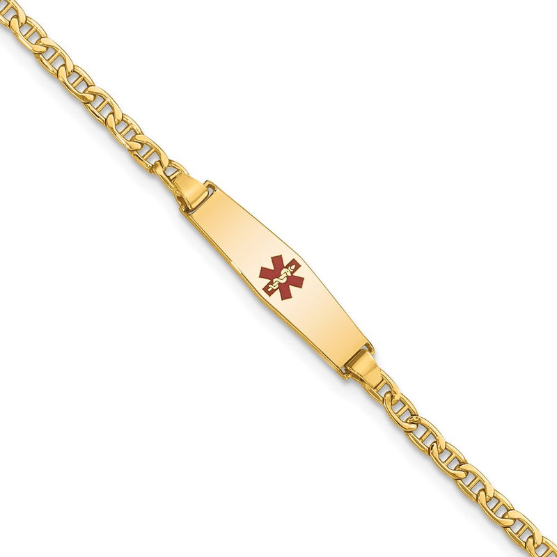 14K gold anchor link anchor ID bracelet