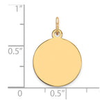 14K Plain .018 Gauge Circular Engravable Disc Charm, 21 x 15mm view