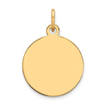 14K Plain .009 Gauge Circular Engravable Disc Charm, 21 x 15mm view