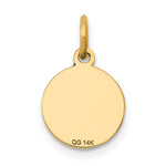 14K w/Enamel .027 Gauge Circular Engravable Disc Charm, 16.54 x 9.96mm view