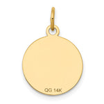 14K w/Enamel .027 Gauge Circular Engravable Disc Charm, 21.13 x 15mm view