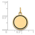 14K w/Enamel .027 Gauge Circular Engravable Disc Charm, 21.13 x 15mm view