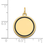 14K w/Enamel .027 Gauge Circular Engravable Disc Charm, 23.58 x 17.29mm view