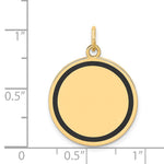 14K w/Enamel .027 Gauge Circular Engravable Disc Charm, 26.08 x 19.27mm view