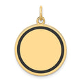 14K w/Enamel .027 Gauge Circular Engravable Disc Charm, 26.08 x 19.27mm