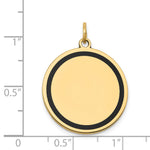 14K w/Enamel .027 Gauge Circular Engravable Disc Charm, 29.34 x 22.77mm view