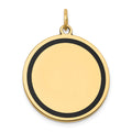 14K w/Enamel .027 Gauge Circular Engravable Disc Charm, 29.34 x 22.77mm