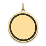 14K w/Enamel .027 Gauge Circular Engravable Disc Charm, 29.34 x 22.77mm view