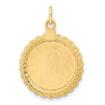 14K Plain .013 Gauge Circular Engravable Disc with Rope Charm, 26.85 x 18.66mm view