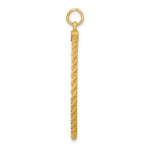 14K Plain .013 Gauge Circular Engravable Disc with Rope Charm, 44.24 x 34.92mm view