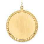 14K Plain .013 Gauge Circular Engravable Disc with Rope Charm, 44.24 x 34.92mm view