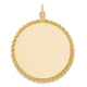 14K Plain .013 Gauge Circular Engravable Disc with Rope Charm, 44.24 x 34.92mm