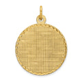 14K Patterned .013 Gauge Circular Engravable Disc Charm, 22 x 16mm