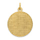 14K Patterned .013 Gauge Circular Engravable Disc Charm, 22 x 16mm