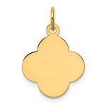 14K Plain .018 Gauge Engravable Quadrafoil Disc Charm view