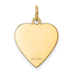 14K Plain .009 Gauge Heart Engravable Disc Charm view