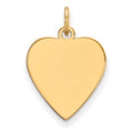 14K Plain .009 Gauge Heart Engravable Disc Charm